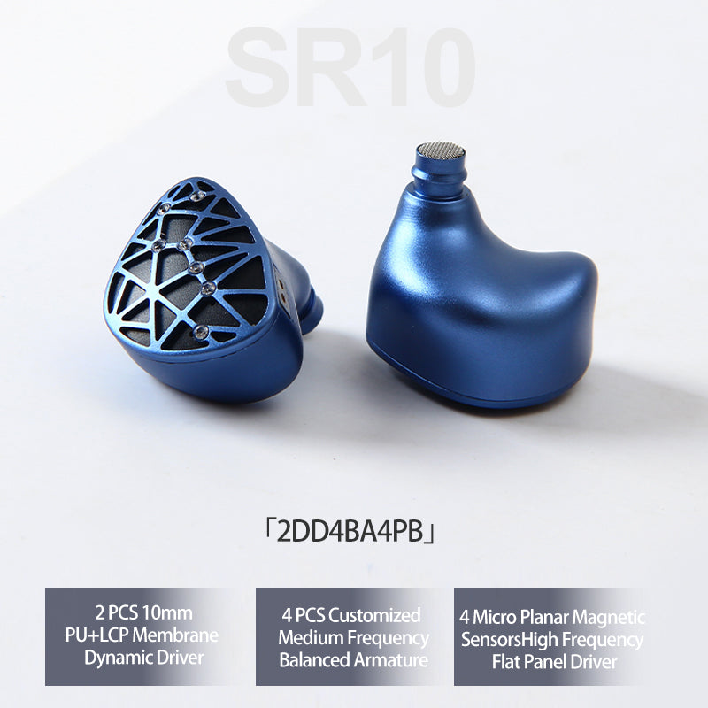SR10 All Aluminum Alloy Shell 2DD4BA4PB Hybrid Hlagship Earphones