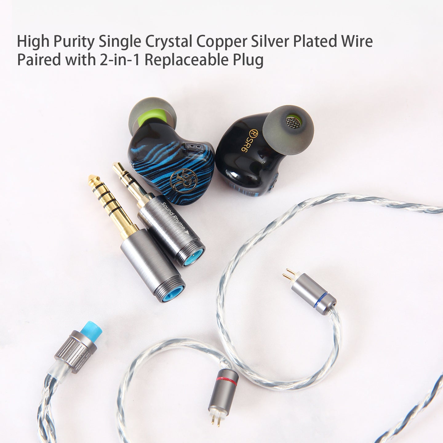 Sound Rhyme SR6 1DD2BA2PD1BC Dynamic Driver Balanced Armature Micro Planar Tablet Bone Conduction Hybrid driver HIFI Earphone