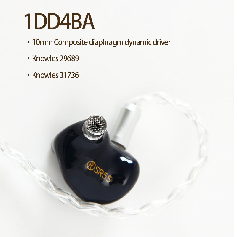 Newly Upgraded Sound Rhyme SR5S Dynamic Driver Balanced Armature Hybrid 10 Drivers High Quality Stage Monitoring HIFI Earphone
